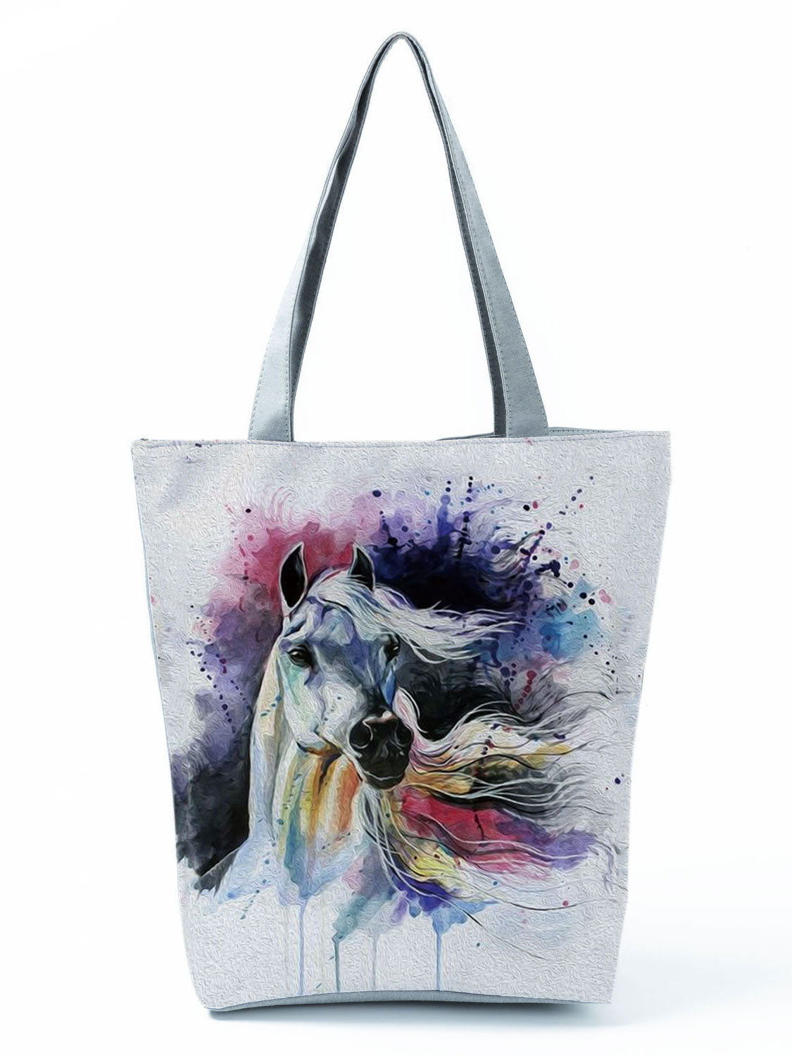 Watercolor Horse Print Shopping Tote bag - myfunfarm