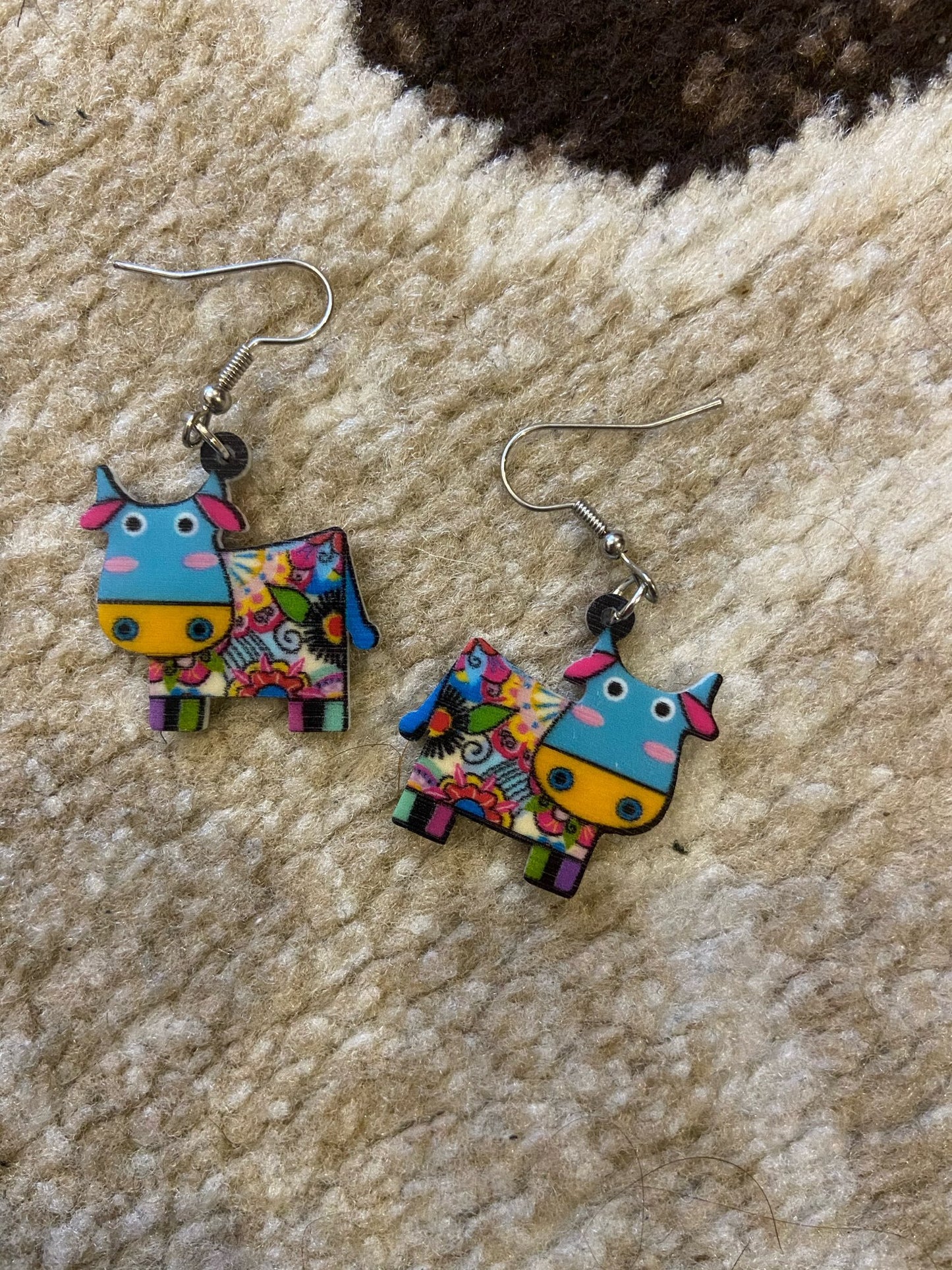Acrylic  Dairy Cattle Cow Earrings jewelry For Women Girls Teens Kids - Gift Accessories - myfunfarm