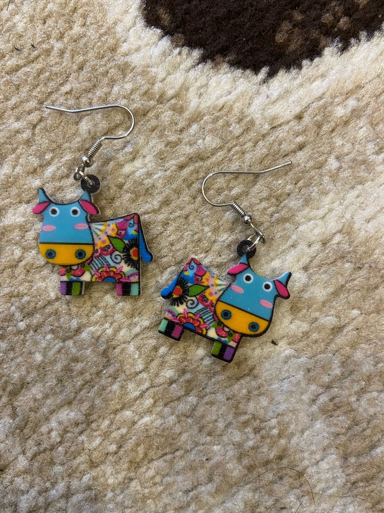 Acrylic  Dairy Cattle Cow Earrings jewelry For Women Girls Teens Kids - Gift Accessories - myfunfarm