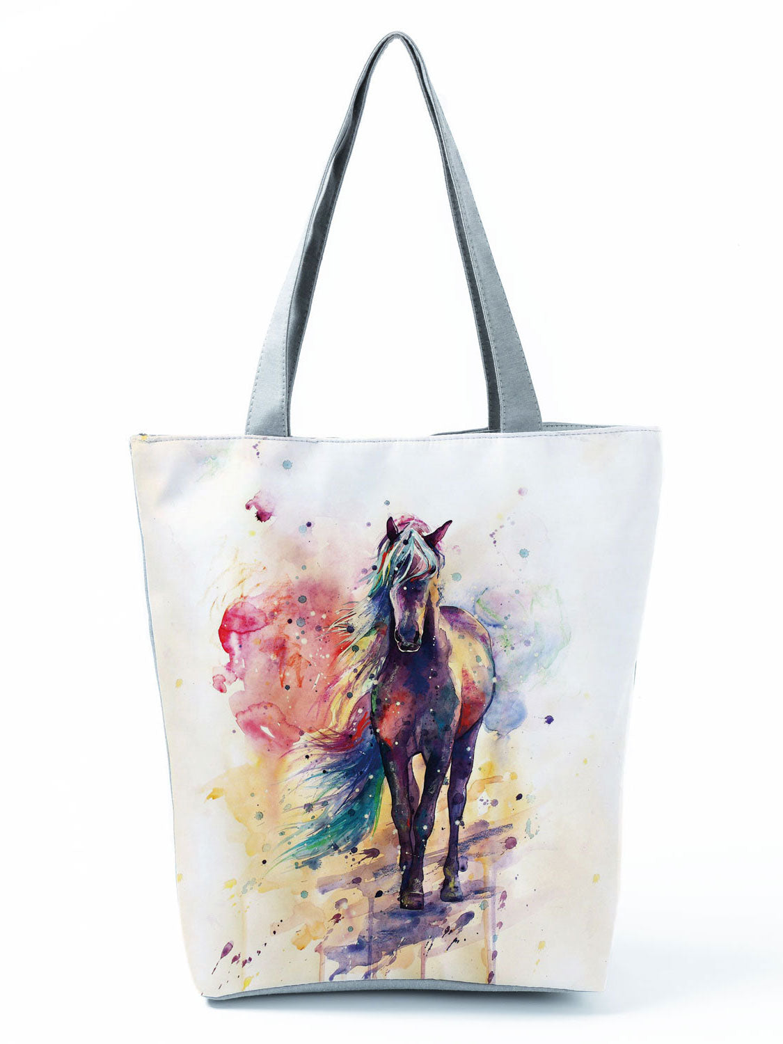 Watercolor Horse Print Shopping Tote bag - myfunfarm
