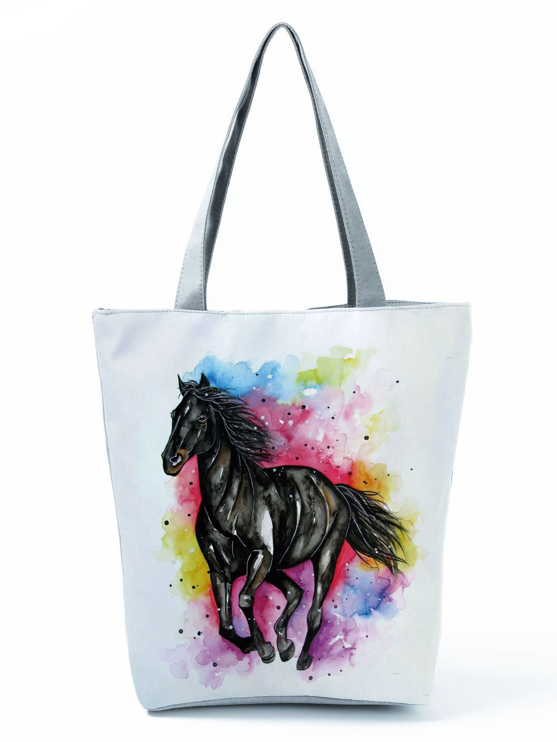 Watercolor Horse Print Shopping Tote bag - myfunfarm
