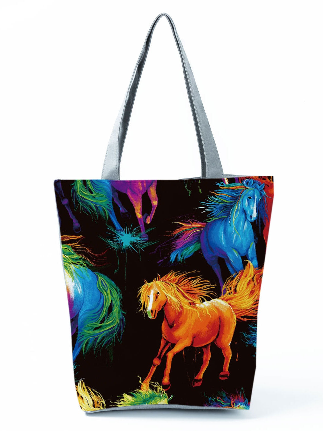 Watercolor Horse Print Shopping Tote bag - myfunfarm