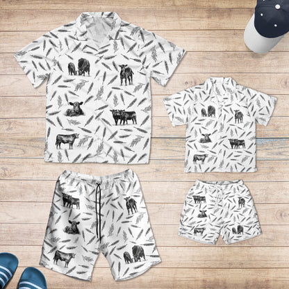 Cattle pattern - Hawaiian Shirt, Shorts for adult and youth - myfunfarm