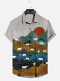Mountains pattern cattle - Short Sleeve Shirts