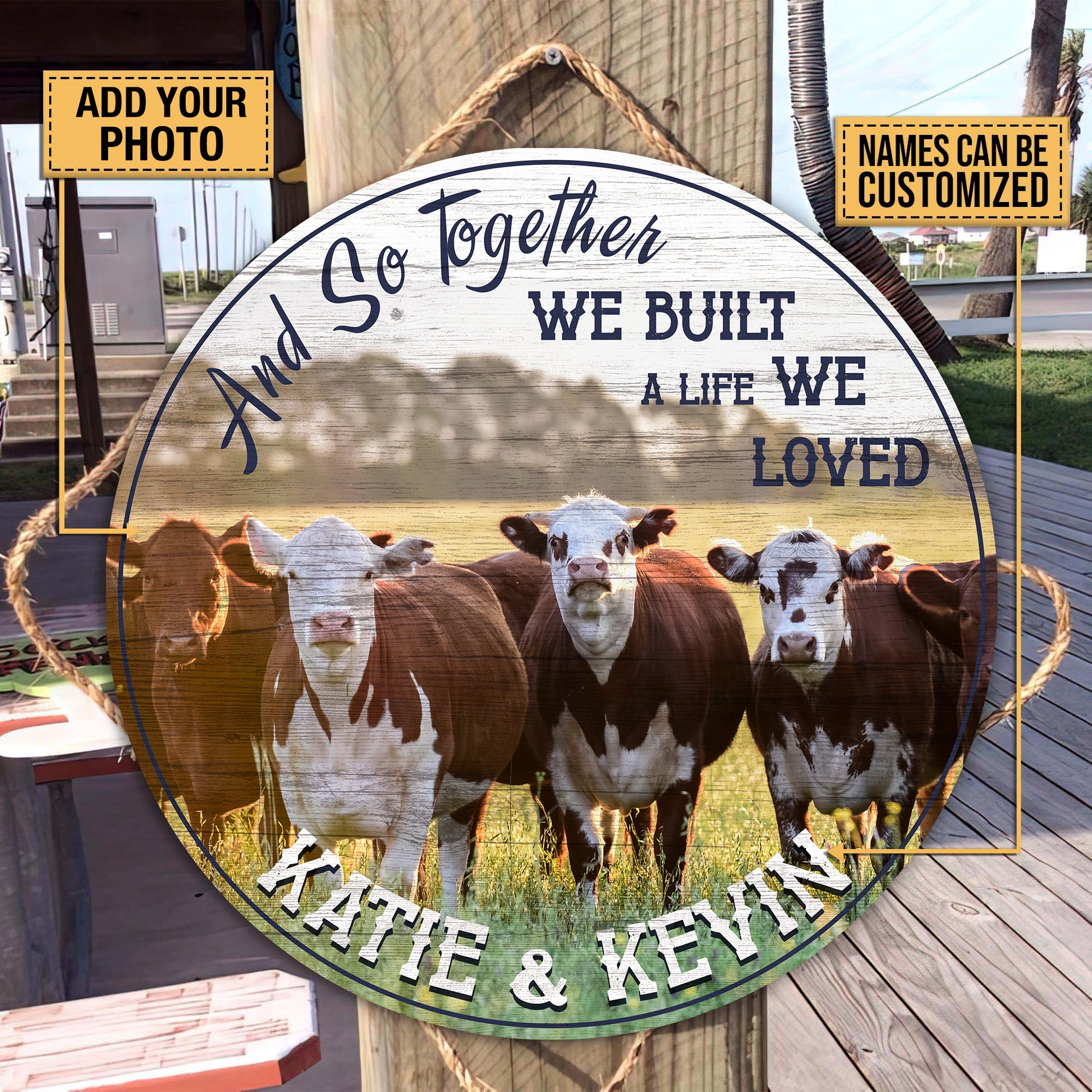 And so together we built a life we loved - Wooden Door Sign - myfunfarm