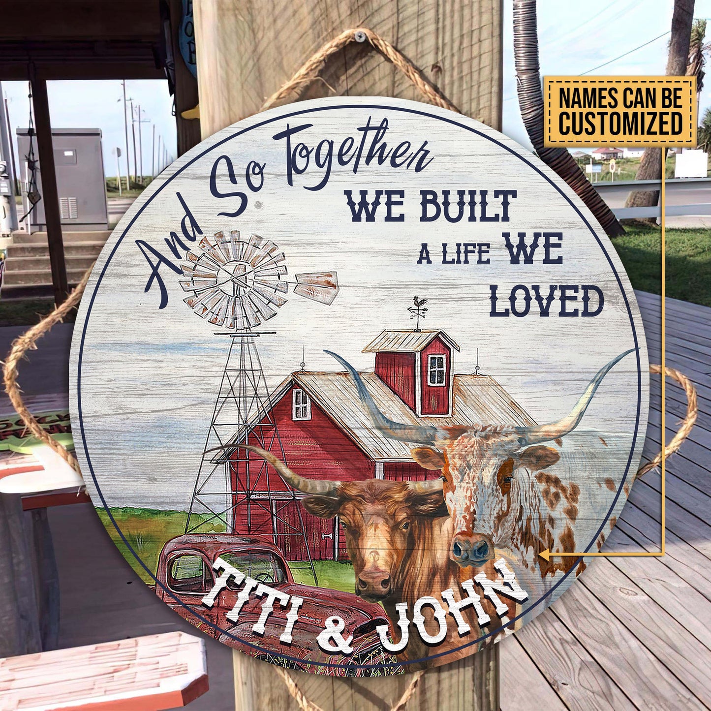And so together we built a life we loved - Wooden Door Sign - myfunfarm