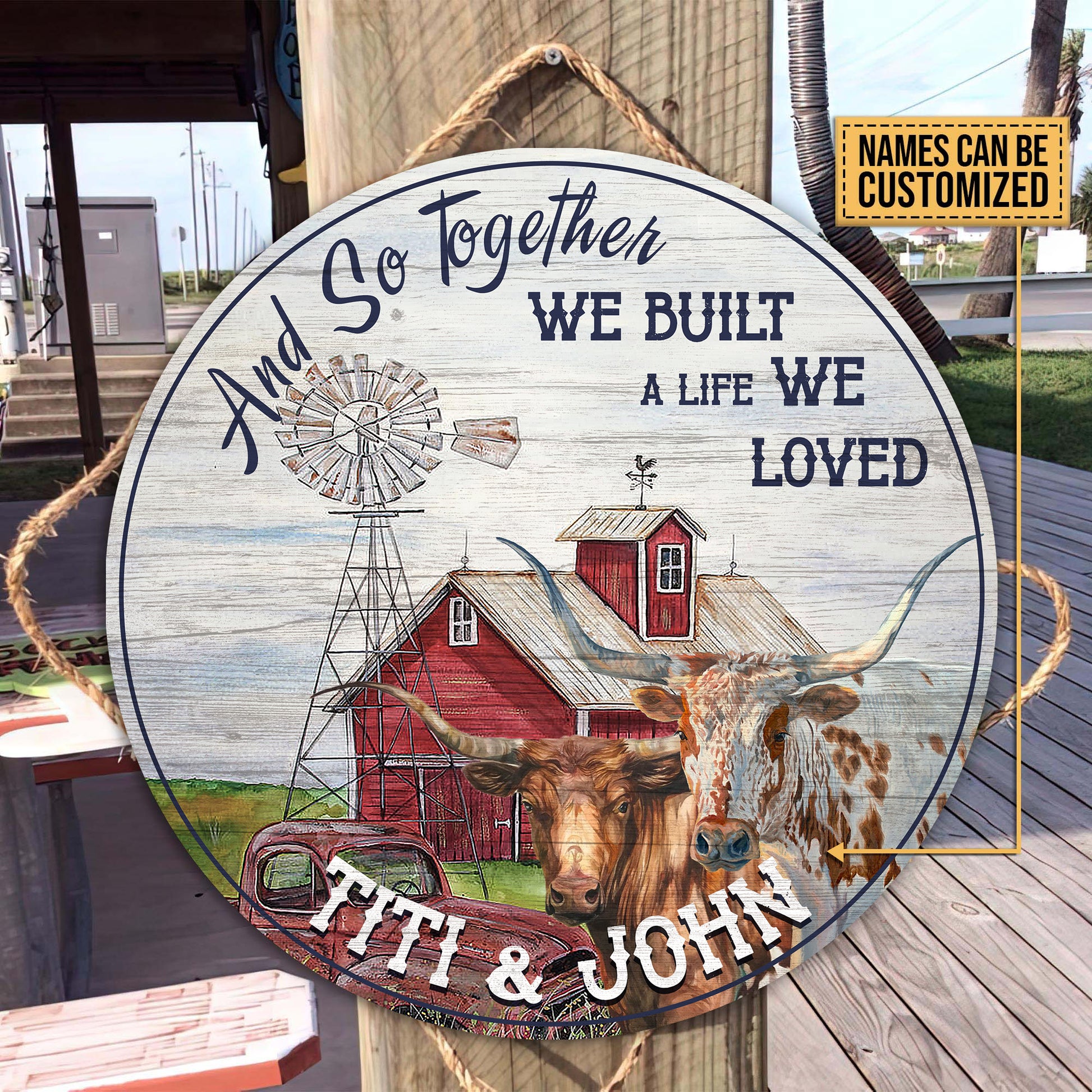 And so together we built a life we loved - Wooden Door Sign - myfunfarm