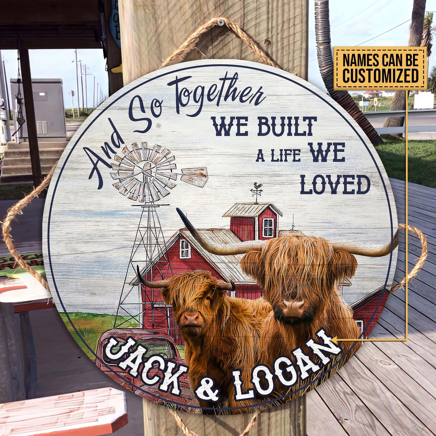 And so together we built a life we loved - Wooden Door Sign - myfunfarm