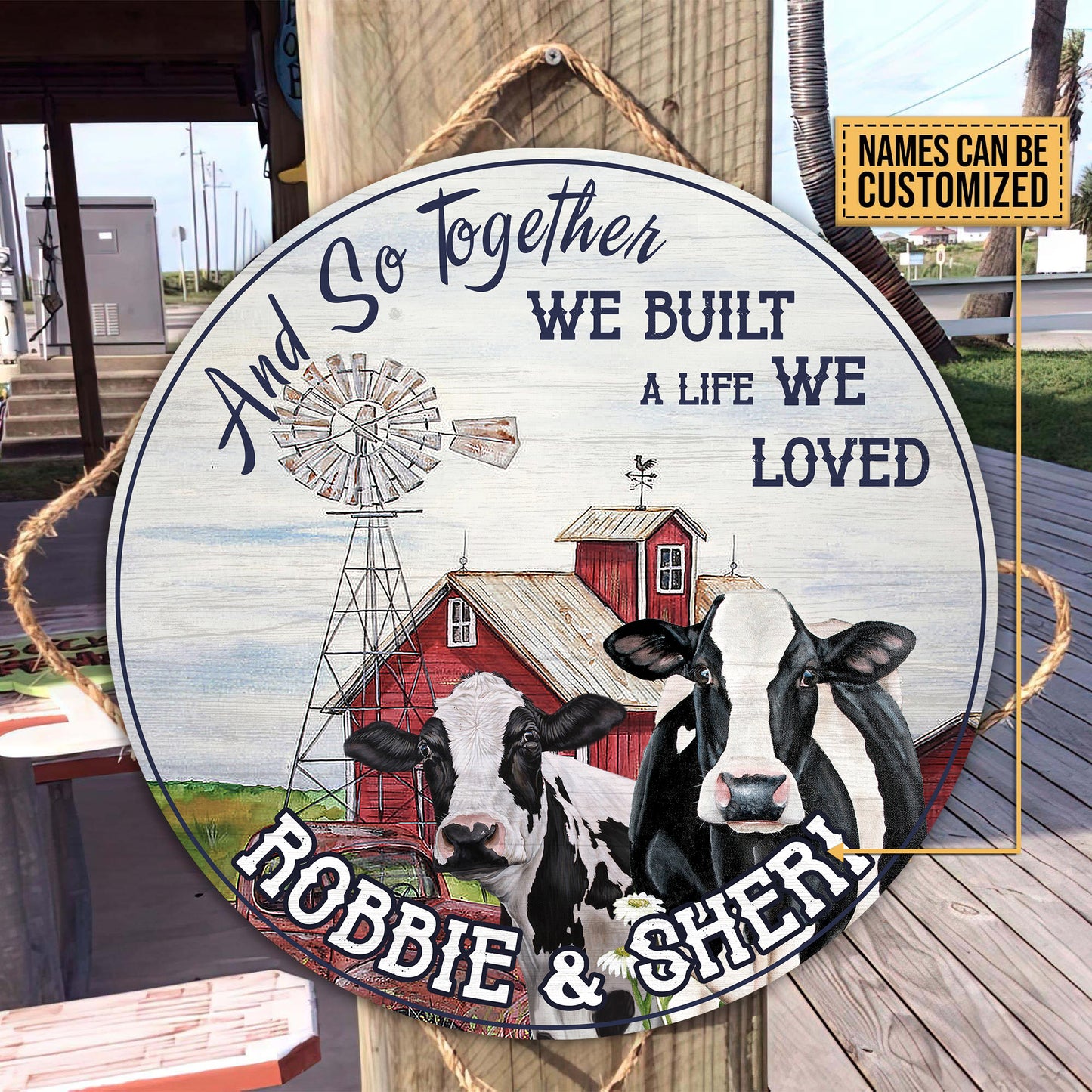 And so together we built a life we loved - Wooden Door Sign - myfunfarm