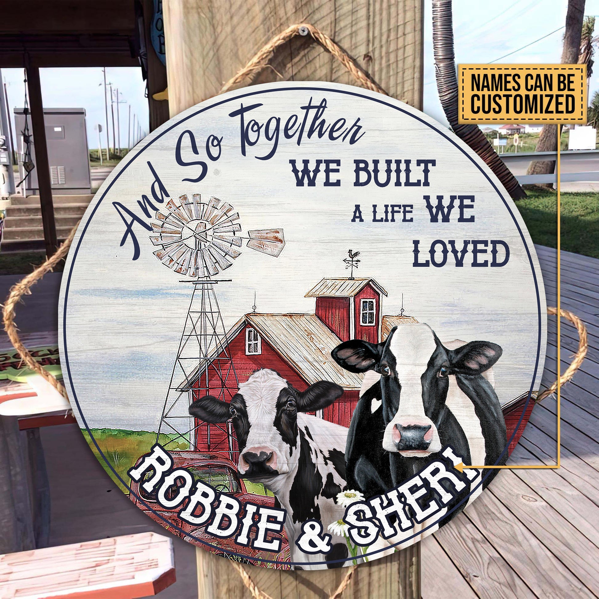 And so together we built a life we loved - Wooden Door Sign - myfunfarm