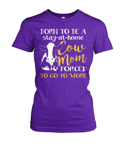 born to be a cow mom - Men's and Women's t-shirt , Vneck, Hoodies - myfunfarm - clothing acceessories shoes for cow lovers, pig, horse, cat, sheep, dog, chicken, goat farmer