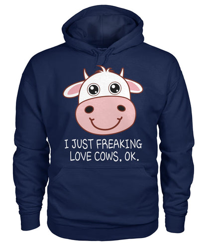 I just freaking love cow , ok - Men's and Women's t-shirt , Vneck, Hoodies - myfunfarm - clothing acceessories shoes for cow lovers, pig, horse, cat, sheep, dog, chicken, goat farmer