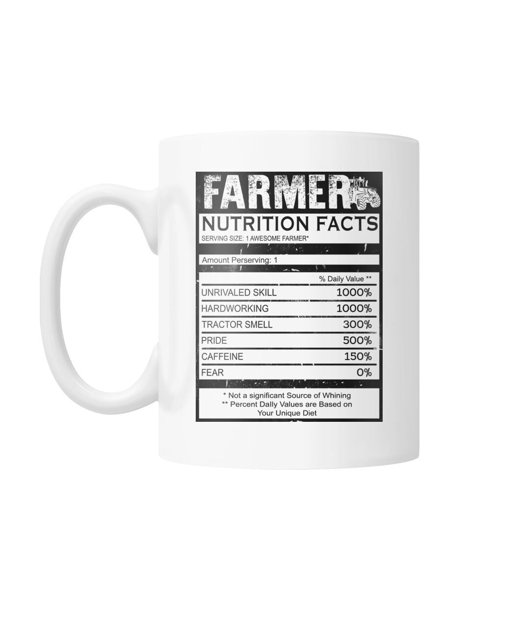 Farmer Nutrition facts  Color Coffee Mug - myfunfarm - clothing acceessories shoes for cow lovers, pig, horse, cat, sheep, dog, chicken, goat farmer