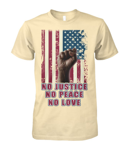 No justice no peace no love  - Men's and Women's t-shirt , Vneck, Hoodies - myfunfarm - clothing acceessories shoes for cow lovers, pig, horse, cat, sheep, dog, chicken, goat farmer