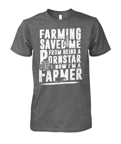 farming saved me  - Men's and Women's t-shirt , Vneck, Hoodies - myfunfarm
