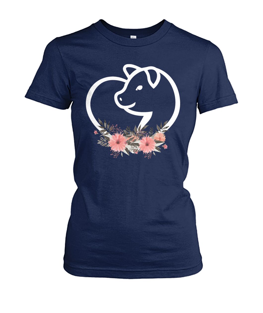 Heart flowers Pig - Men's and Women's t-shirt , Vneck, Hoodies - myfunfarm - clothing acceessories shoes for cow lovers, pig, horse, cat, sheep, dog, chicken, goat farmer