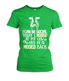 i can be social today i mooed - Men's and Women's t-shirt , Vneck, Hoodies - myfunfarm - clothing acceessories shoes for cow lovers, pig, horse, cat, sheep, dog, chicken, goat farmer