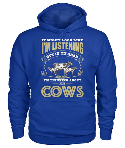 i might look like i'm listening  - Men's and Women's t-shirt , Vneck, Hoodies - myfunfarm - clothing acceessories shoes for cow lovers, pig, horse, cat, sheep, dog, chicken, goat farmer