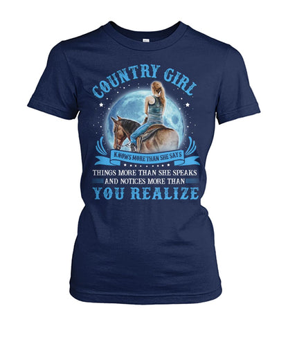 country girl knows more than she says - unisex  t-shirt , Hoodies - myfunfarm