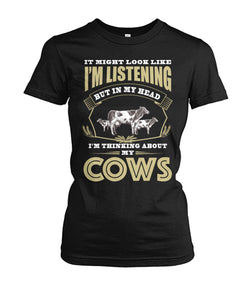 i might look like i'm listening  - Men's and Women's t-shirt , Vneck, Hoodies - myfunfarm - clothing acceessories shoes for cow lovers, pig, horse, cat, sheep, dog, chicken, goat farmer
