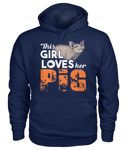 This girl loves her pigs - Men's and Women's t-shirt , Vneck, Hoodies - myfunfarm - clothing acceessories shoes for cow lovers, pig, horse, cat, sheep, dog, chicken, goat farmer