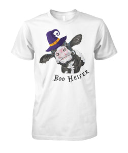 boo heifer - Men's and Women's t-shirt , Vneck, Hoodies - myfunfarm - clothing acceessories shoes for cow lovers, pig, horse, cat, sheep, dog, chicken, goat farmer