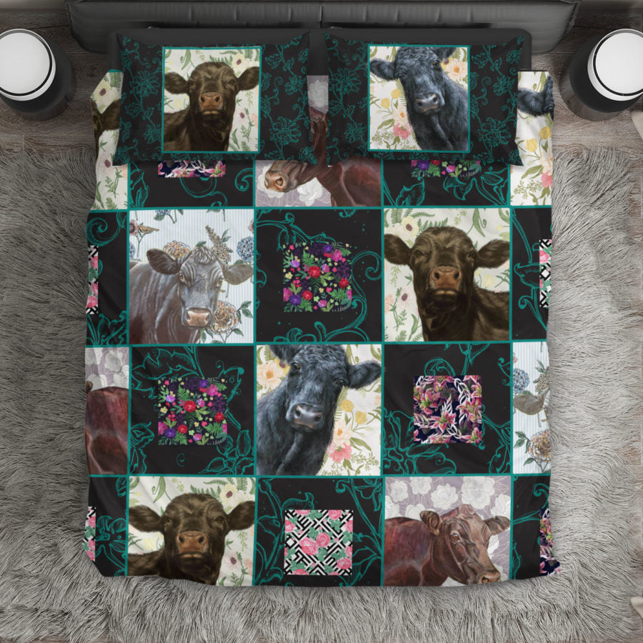 Angus cute pattern print Bedding set sk00003 - myfunfarm - clothing acceessories shoes for cow lovers, pig, horse, cat, sheep, dog, chicken, goat farmer