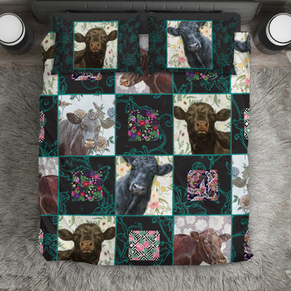 Angus cute pattern print Bedding set sk00003 - myfunfarm - clothing acceessories shoes for cow lovers, pig, horse, cat, sheep, dog, chicken, goat farmer
