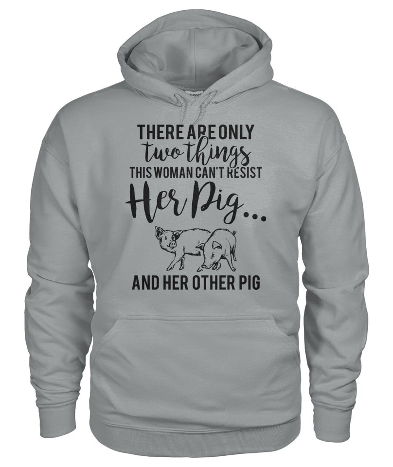 there are only two things pig  - Men's and Women's t-shirt , Vneck, Hoodies - myfunfarm - clothing acceessories shoes for cow lovers, pig, horse, cat, sheep, dog, chicken, goat farmer