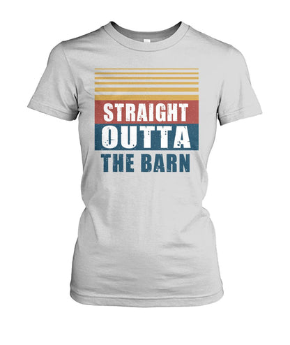 Straight outta the barn  - Men's and Women's t-shirt , Vneck, Hoodies - myfunfarm - clothing acceessories shoes for cow lovers, pig, horse, cat, sheep, dog, chicken, goat farmer