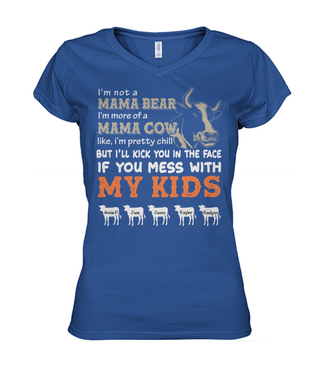 Custom names - Personalized Mama Cow t-shirt -  Mother's day gift