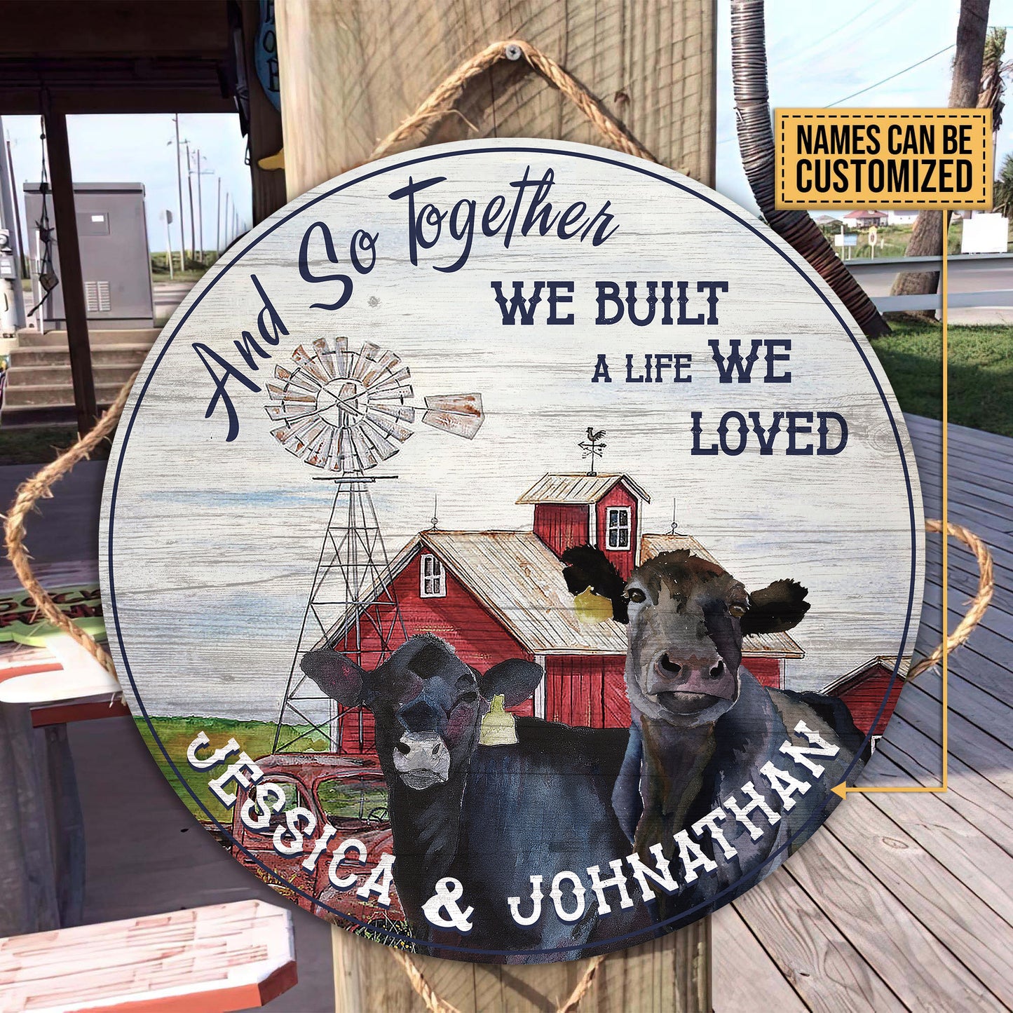 And so together we built a life we loved - Wooden Door Sign - myfunfarm