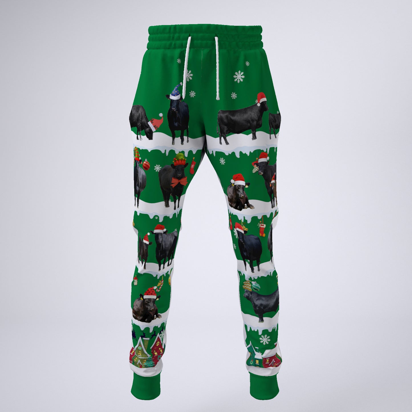 Angus cattle in snow - Merry Christmas -  Unisex Sweatshirt and Pants - myfunfarm