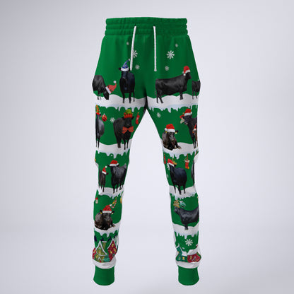 Angus cattle in snow - Merry Christmas -  Unisex Sweatshirt and Pants - myfunfarm