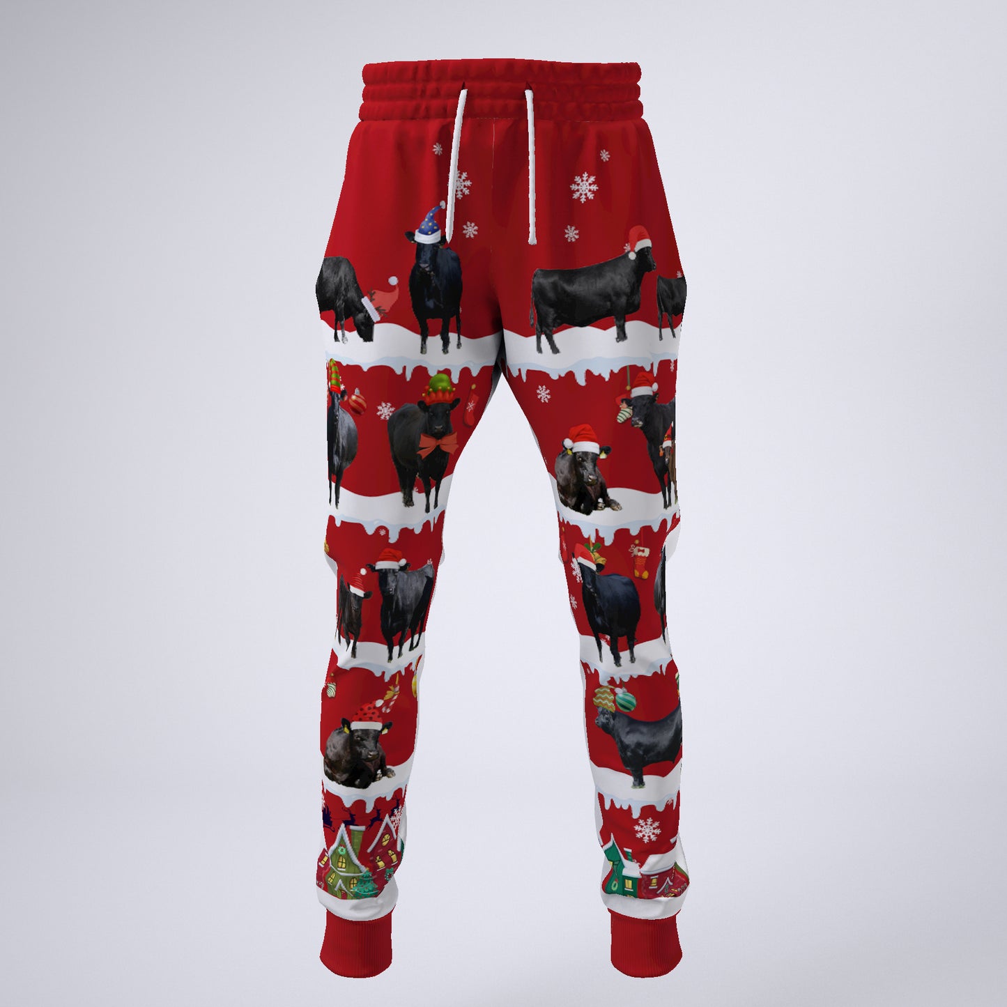Angus cattle in snow - Merry Christmas -  Unisex Sweatshirt and Pants - myfunfarm
