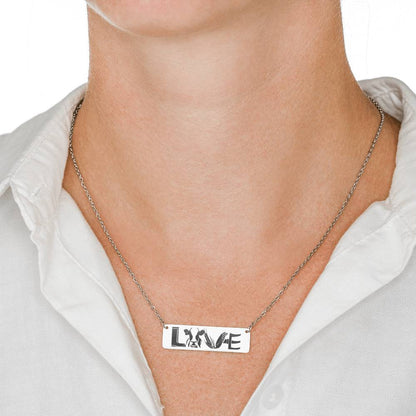 LOVE cows - personalized Horizontal Bar Necklace - myfunfarm