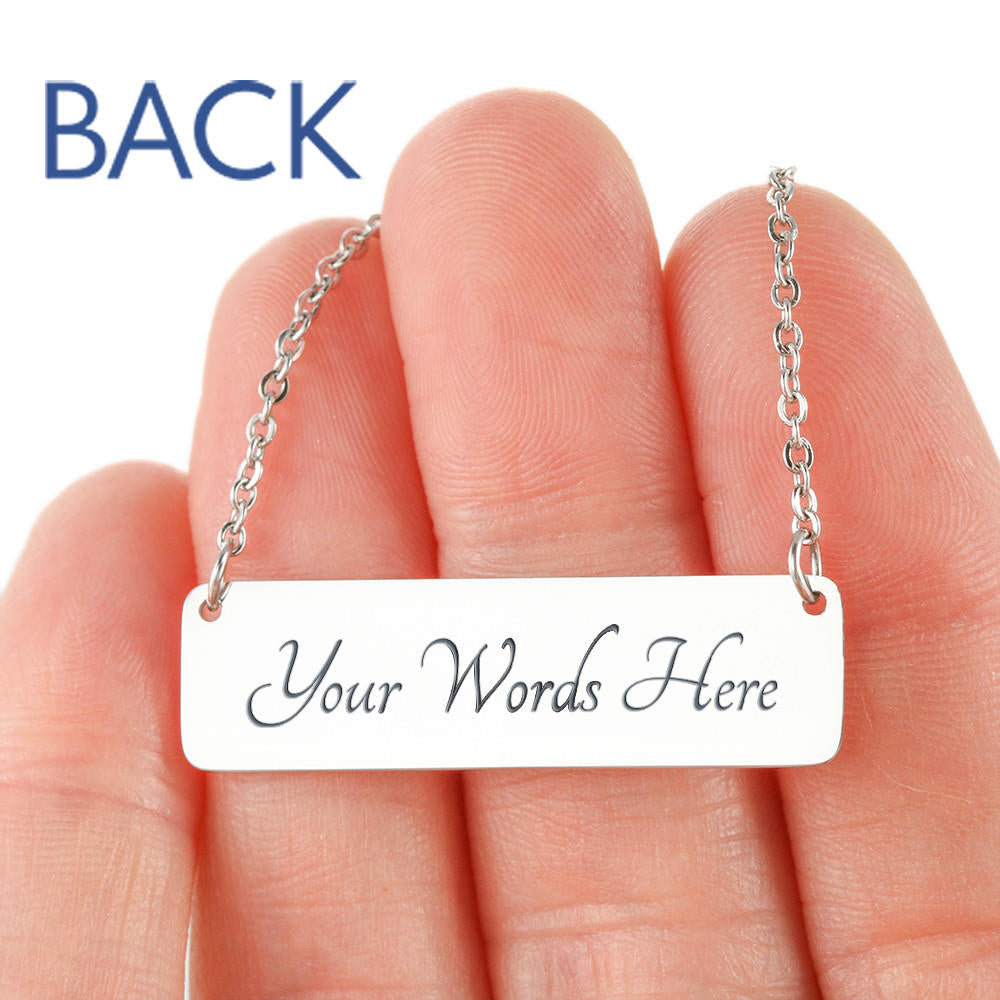 LOVE cows - personalized Horizontal Bar Necklace - myfunfarm