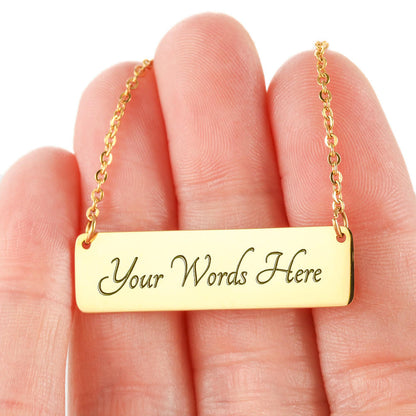 LOVE cows - personalized Horizontal Bar Necklace - myfunfarm