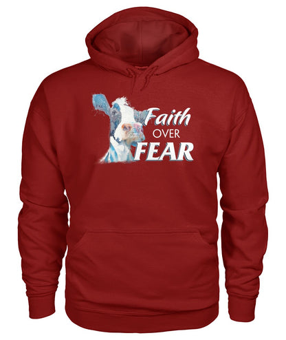faith over fear - Men's and Women's t-shirt , Vneck, Hoodies - myfunfarm - clothing acceessories shoes for cow lovers, pig, horse, cat, sheep, dog, chicken, goat farmer