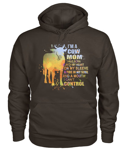 i'm a cow mom i was born with my heart - unisex  t-shirt , Hoodies
