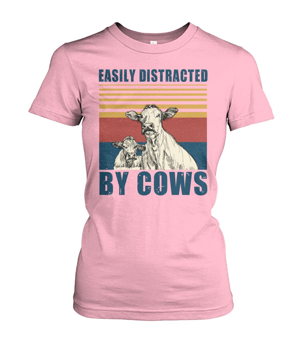 Easily distracted by cows  - Men's and Women's t-shirt , Vneck, Hoodies - myfunfarm - clothing acceessories shoes for cow lovers, pig, horse, cat, sheep, dog, chicken, goat farmer