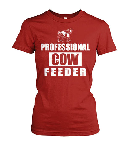 Professionnal cow feeder - Men's and Women's t-shirt , Vneck, Hoodies - myfunfarm - clothing acceessories shoes for cow lovers, pig, horse, cat, sheep, dog, chicken, goat farmer