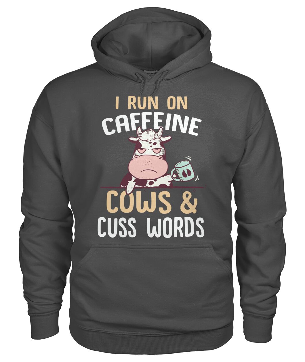 i run on caffeine cows cus words  - Men's and Women's t-shirt , Vneck, Hoodies - myfunfarm - clothing acceessories shoes for cow lovers, pig, horse, cat, sheep, dog, chicken, goat farmer