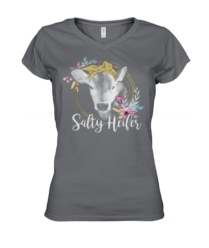 Salty heifer  - Men's and Women's t-shirt , Vneck, Hoodies - myfunfarm - clothing acceessories shoes for cow lovers, pig, horse, cat, sheep, dog, chicken, goat farmer