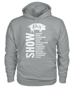 Show pig - Men's and Women's t-shirt , Vneck, Hoodies - myfunfarm - clothing acceessories shoes for cow lovers, pig, horse, cat, sheep, dog, chicken, goat farmer