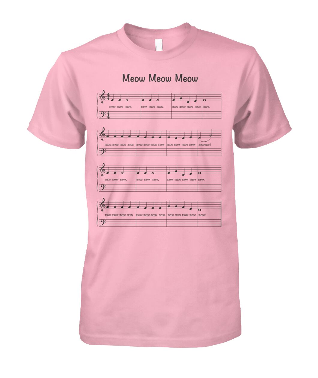 Meow Meow Meow Sheet music - funny design unisex  t-shirt , Hoodies