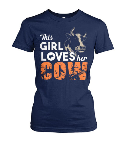 This girl who loves cows - Men's and Women's t-shirt , Vneck, Hoodies - myfunfarm - clothing acceessories shoes for cow lovers, pig, horse, cat, sheep, dog, chicken, goat farmer