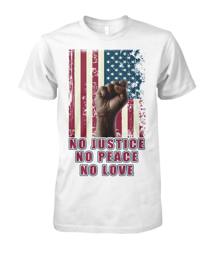 No justice no peace no love  - Men's and Women's t-shirt , Vneck, Hoodies - myfunfarm - clothing acceessories shoes for cow lovers, pig, horse, cat, sheep, dog, chicken, goat farmer