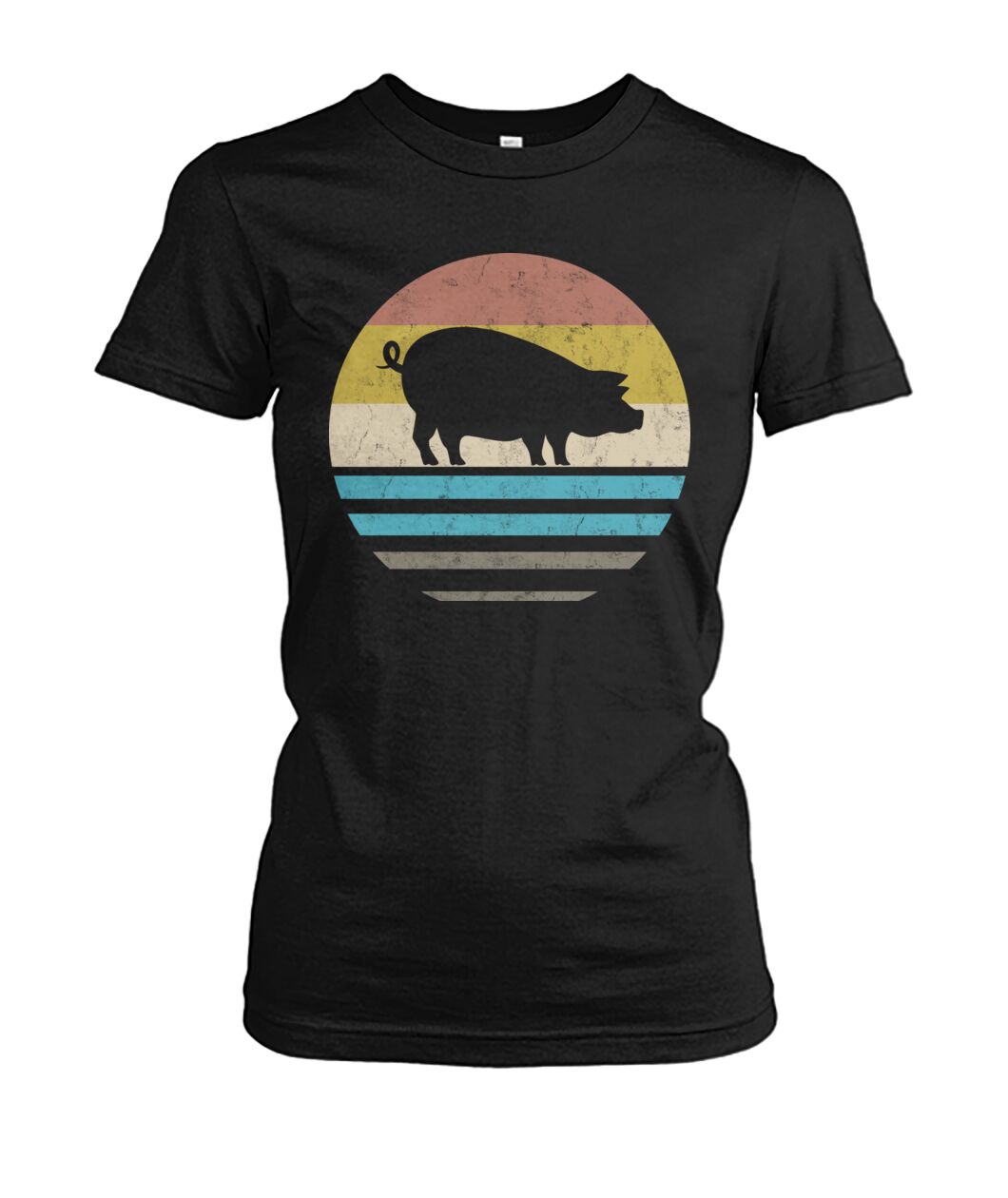 Vintage print pig - Men's and Women's t-shirt , Vneck, Hoodies - myfunfarm - clothing acceessories shoes for cow lovers, pig, horse, cat, sheep, dog, chicken, goat farmer