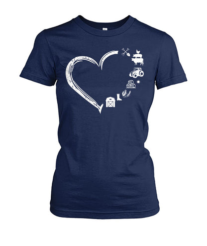 Heart  Farm Life - unisex  t-shirt , Hoodies - myfunfarm